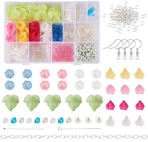 Craftdady 717 Stück Acrylperlenkappen mit silbernen ABS-Perlen für Ohrringe, Ohrringe, Basteln