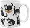 MUGBREW Tasse à café en céramique noire et blanche avec motif chat smoking - 325 ml