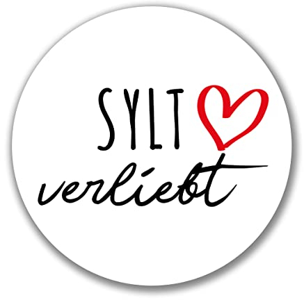 Huuraa Aufkleber Sylt verliebt Geschenk 10cm Sticker Sylt Geschenkidee