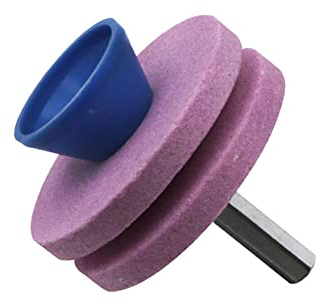 SPORTARC Rasenmäher-Klingenschärfer, schneller, universeller Schleifen, Drehbohrer, für Schneider, Drehfeile, Bohraufsatz, Gartenwerkzeug, doppellagig, rosa