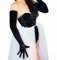 DooWay Samthandschuhe für Damen, extra lang, Stretch, weich, Hochzeit, Abend, Opern, Party, Schwarz, 71,1 cm, Schwarz , 38