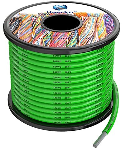 2.0mm² 14AWG Silicone Fili elettrici Verde colori 10 metri Cavo Elettrico filo di rame stagnato a più fili Alta Temperatura Resistente