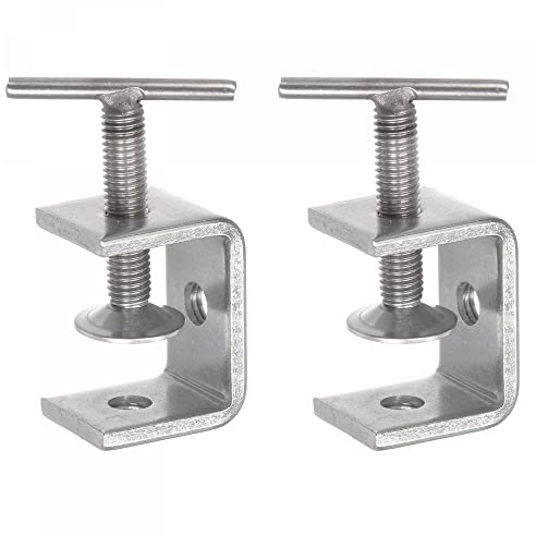 sourcing map 2Stk C-Klemme 40mm Kieferöffnung mit T-Bar für Holzarbeit Schweißen Gebäude