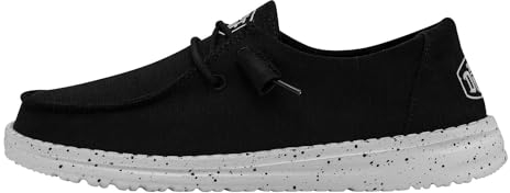 Hey Dude Damen Wendy Slub Canvas Moc Toe Shoes, Black, 39 EU