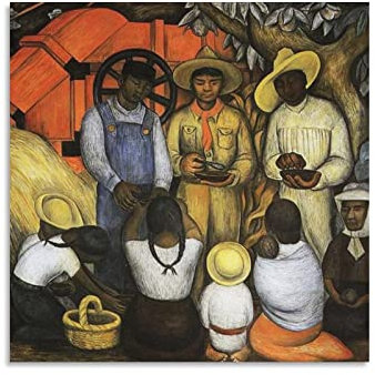 AAOTE Triumph of The Revolution – von Diego Rivera Malerei Kunstposter Poster Druck Kunst Wandbild Leinwand Poster Moderne Schlafzimmer Dekor 40 x 40 cm