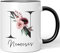 JUNIWORDS Tasse, Nemesis, Name Anfangsbuchstabe Initial Alphabet Floral Buchstabe N Monogramm Motiv, Schwarz (5592237)