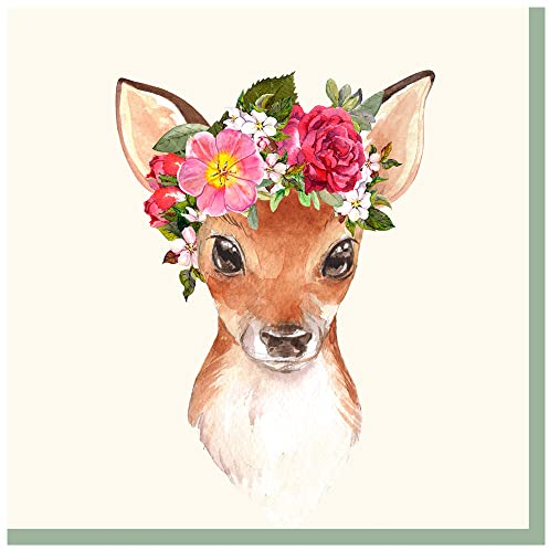 Serviette Blumen Reh, 20 Stück
