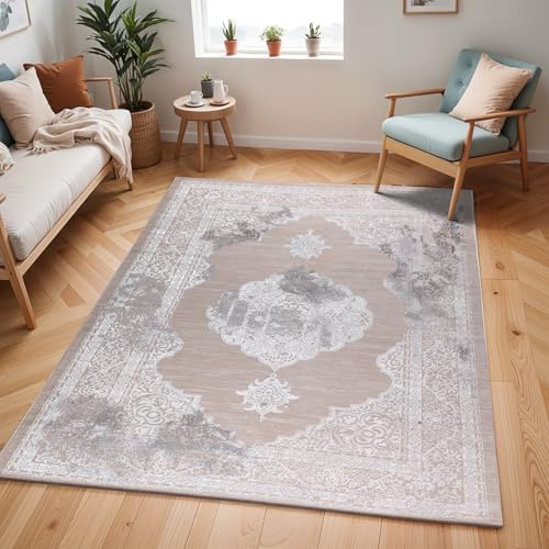 Livabliss Azra Tangier Vintage Rug, Living Room, Boho – 200x275 cm, Beige