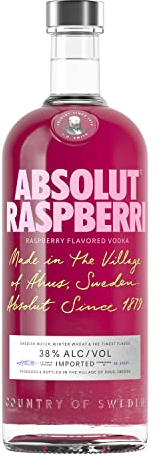 Absolut Raspberri Flavoured Swedish Vodka, 1L