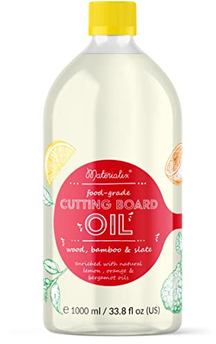 Materialix Aceite para tabla de cortar, limón, naranja y begamota (limón, naranja y bergamota, 1000 ml)