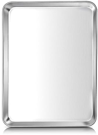 Herogo Backblech, Edelstahl Backblech, 31,5 x 24,5 x 2,5 cm, rechteckiges Ofenblech-Set zum Backen, Kochen, Braten, gesund & ungiftig, hochglanzpoliert, spülmaschinenfest