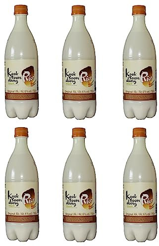 bick.shop® 6x Makgeolli 750ml Korea Alkohol Getränk Sparkling 3-6% Alk. Vol inkl. 0,25€/Flasche EINWEG-Pfand (ges.1,50€) (Original)