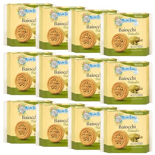 MULINO BIANCO Baiocchi Pistacchio - galletas rellenas de pistacho 168g x 12 paquetes