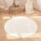 Paco Home Teppich Wohnzimmer Schlafzimmer Hochflor Skandinavisches Muster Boho Abstrakt Weich Einfarbig 3D Waschbar Beige Creme, Grösse:120 cm Rund