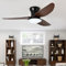 Large Fan Lights Living Room Dimmable Remote Control LED Ceiling Light with Fan Reversible Silent DC Ceiling Fans with Lights 6 Speed Smart Modern Outdoor for Bedroom, Lounge, Kitchen