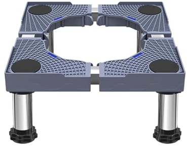 Mini Fridge Stand, Adjustable Refrigerator Base with 4 Strong Feet Length / width 16.5-25.5in Height 7.1in-8.3in Load 200kg Multifunction Movable Wash Machine Stand Base With Vibration Mat