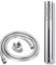 Kit Bagno Soffione Doccia Tondo ad Alta Pressione, Laccio da 1,5m e Staffa di Montaggio, Soffione con Tubo e Supporto, Universale Anticalcare, Potente, Doccino Cromato, Argento con Ugelli in Silicone
