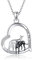 JERWLI Greyhound Halskette 925 Sterling Silber Greyhound Schmuck Greyhound Geschenke Greyhound Halskette für Mädchen Frauen Hund Halskette Hund Schmuck Haustier Geschenke (Herz Windhund)