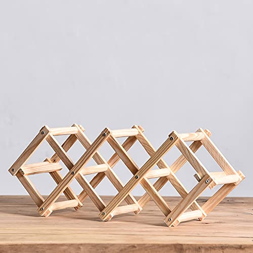 Weinregal,Faltbares Regal, Holzregal, Arbeitsplattenregale, Fassungsvermögen für 10 Flaschen, Flaschen-Organizer, Tischaufbewahrungsregal, für Küche, Bars, Speisekammer, Keller, Lagerschränk
