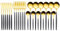 HOMEDEK Juego de Vajilla de Acero Inoxidable de 24 Piezas, Cubiertos, Cuchara, Tenedor, Cuchillo, Cubiertos Occidentales, Cubiertos, Negro-Dorado