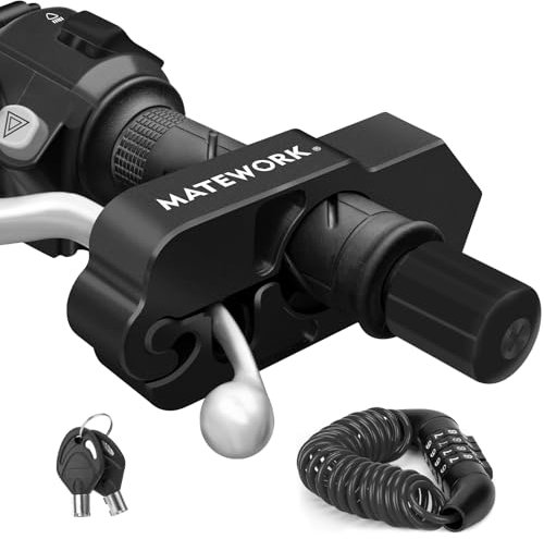 Motorcycle Lock Anti Theft Heavy Duty, Motorcycle Handlebar & Brake Lock with Helmet Lock, Bike Lock, Universal for All Bike Motorcycle Black
