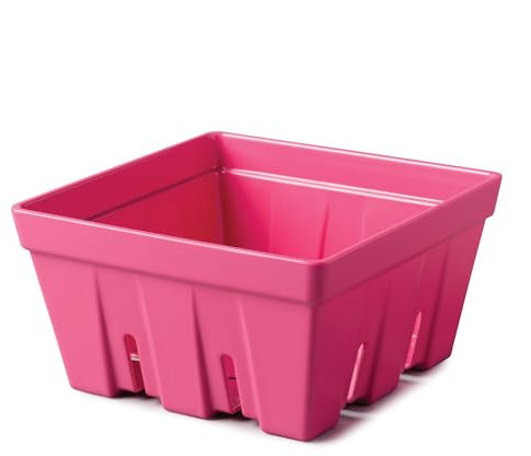 Zeal Fridge Storage Box for Fruits and Salad, Melamine Kitchen Storage Container – Wash and Serve Fruit & Salad Colander Box, Large 19cm (Neon Pink)