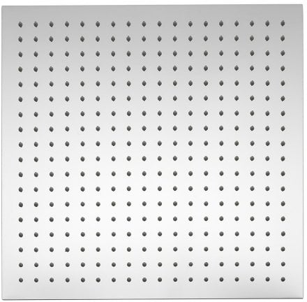 Soffione doccia a pioggia, 40 x 40 cm, quadrato, ultra piatto, cromato, in acciaio inox 304, di alta qualità per doccia, con ugelli autopulenti, anticalcare