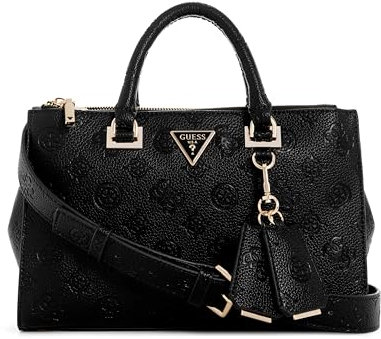 GUESS Damen Cresidia Status Satchel Ranzen, Schwarz
