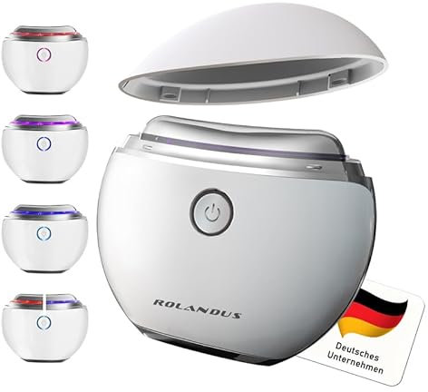 EMS Gua Sha,Rolandus® Gesichtsmassagegerät Gua Sha Elektrisch mit Vibration & Wärme Gesichtsformungswerkzeug mit Rot,Blau,Grün&Buntfarbigslicht Face Massager Für Gesicht Anti Falten Anti Aging