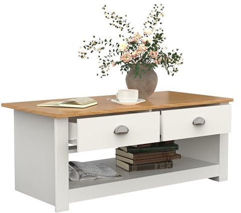 VCM Holz Beistelltisch Couchtisch Sofatisch Wohnzimmertisch Schublade Balusa