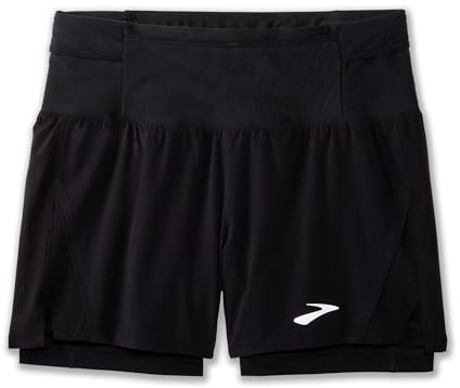 BROOKS 211495001 High Point 5 2-in-1 Short 2.0 Shorts Herren Black Größe 40