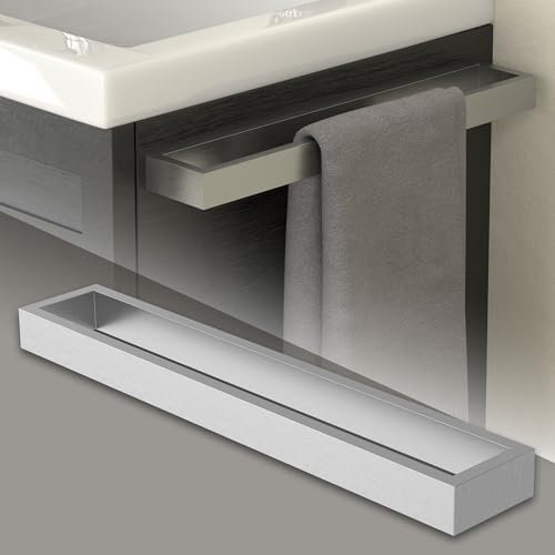 ML-Design Handtuchhalter ohne Bohren 40 cm, Silber, aus Edelstahl, Wandmontage, Badetuchhalter Wand zum kleben für Badezimmer & Küche, Modern, Handtuchstange Wandhalter selbstklebend für Handtücher