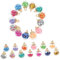 HAWILLOSCH 60St Sterne Glaskugel Glitzer Ohrringe farbige Perlen bunte Armbänder bunte Halskette bastelzeug glasanhänger Schmuckanhänger selber machen dekorative Glaskugeln Plastik Colorful