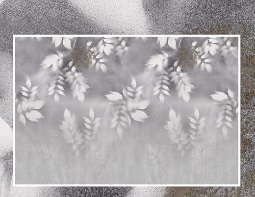 ZZBdTapete Papier Peint Intissé Feuilles De Plantes Tropicales En Noir Et Blanc Tableaux Muraux Tapisserie Photo Décoration Murale Salon Chambre 200Cm(L) X140Cm(H)