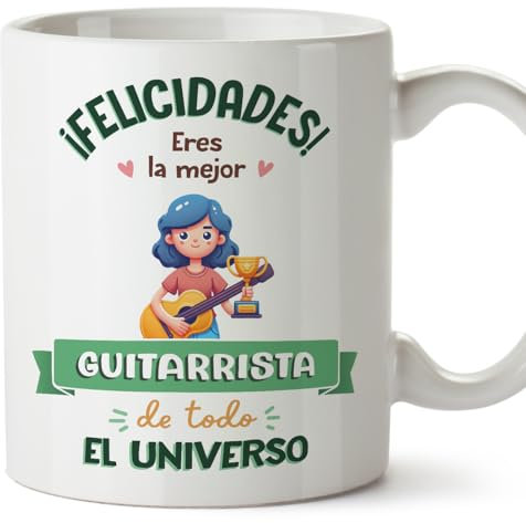 MUGFFINS Tazas para GUITARRISTA mujer - En Español - Mejor Universo Trofeo - 11 oz / 330 ml - Regalo original y divertido