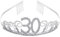 CHUYIX Geburtstag Krone Silber-30 Zahlen Happy Birthday Krone mit Kamm Strass Kristall Krone Haarreif mit Zahl Geburtstag Tiara Geburtstag Crown für Geburtstag Party Favor Supplies Tortenkrone(22#)