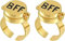 XURJUMI 2 Stück Beste Freunde Für Immer Ring - Süßes Bff Ring Einstellbar Offene Kappe Ring Ein Symbol Für Beste Freundschaft Gedenkgeschenk Für Besten Freund