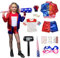 JMOCD Quinn Costume,Suicide Squad Cosplay Outfits per Carnevale Halloween, Adulti (150)
