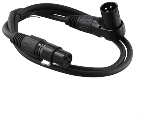 Jumplushion Right Angled Connector on 3 Pin XLR Microphone Cable Enhances Usability (1M)