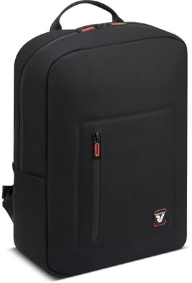 RONCATO BE-DRY Zaino Porta PC 15.6 Impermeabile – 40x30x13 cm – Zaino in Tessuto Waterproof con Finitura Gommata – Design Business & Urban - Nero