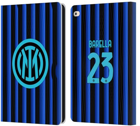 Head Case Designs Offizielle Inter Milan Nicolò Barella 2025/26 Spieler Home Kit Leder-Wallet-Hülle Kompatibel mit Apple iPad Air 2 (2014)