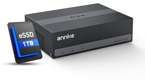 ANNKE 3K Lite 5 in 1 DVR 4 Canali con Disco Rigido Interno SSD da 1 TB | Registrazione 24/7 a 4 CH eDVR Tascabile,Supporta 4 Telecamere Analogiche e 1 Telecamere IP,Rilevamento di Uomo/Veicolo,H.265