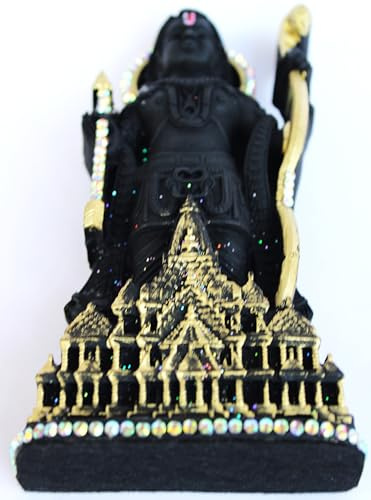 Swadeshi Desire™Polyresin Ram Lalla Idol Murti Statue Shree Ram Lala Ayodhya Statues for Gift Home Temple Mandir Pooja with Rhinestone Diamonds, with Anti-Skid Layer (6 INCHES)