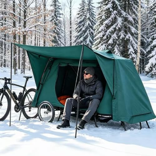 jagahaha eBike Trailer Tent, Camping Camper, Rainfly, PU3000, 300 lbs Load