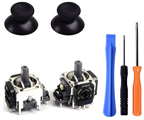 Yoogeer 2Pcs Black 3D Controller Joystick Axis Analog Sensor Module & ThumbStick for Xbox One with T8H T6 Screwdriver …