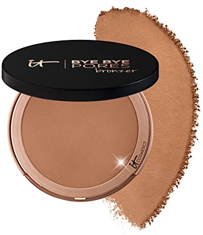 IT Cosmetics Bye Bye Pores Bronzer Powder for Sun-kissed, Poreless Finish