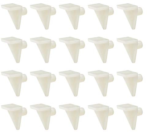 sourcing map Plastic Shelf Support Pegs 20pcs 5mm Cabinet Shelf Clips Shelf Bracket Holder Peg for Kitchen Furniture Book Shelves Supplies