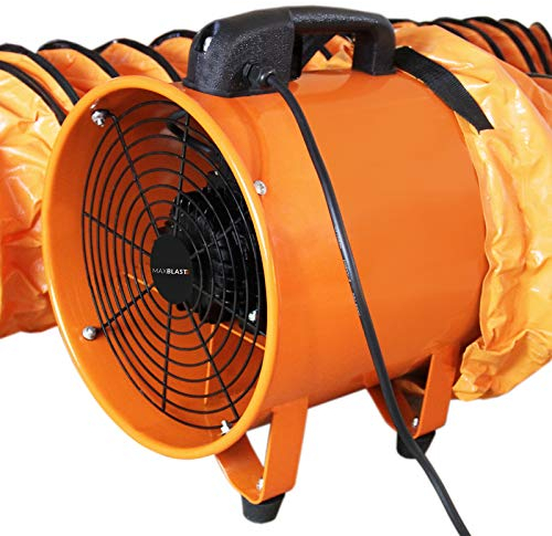Dust Extractor Ventilation Fan 300mm 110V Portable 12m Duct Hose Workshop Fume Air Blower Industrial PVC Ducting Ventilator