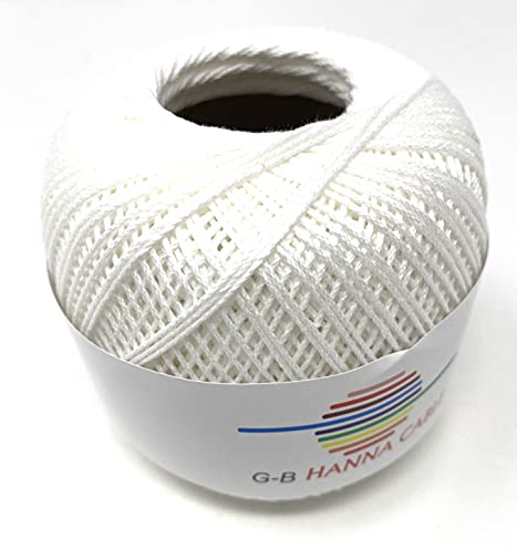 Hanna Cable,50 g,Häkelgarn,Filethäkelgarn,175m Lauflänge,NS2-2,5, (1010 weiß)