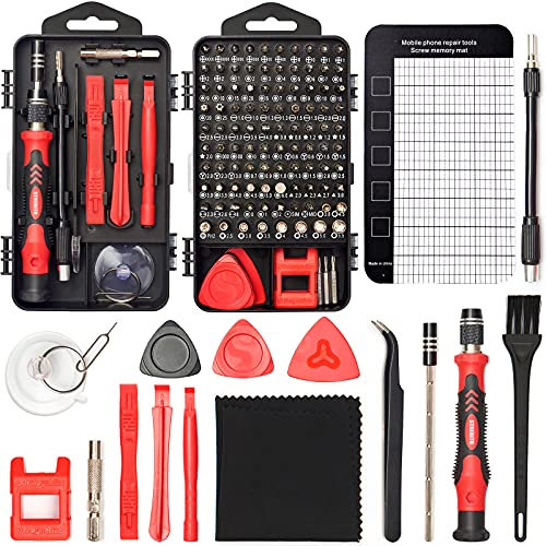 STREBITO Precision Screwdriver Set 124 in 1 Small Screwdriver Set with 101 Precision Bits Micro Screwdrive Set for Computer, Laptop, PC, Phone, MacBook,PS4, Watch, Glasses, Ring Repair